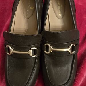 Bandolino Women's Black Loafers with Gold Accent